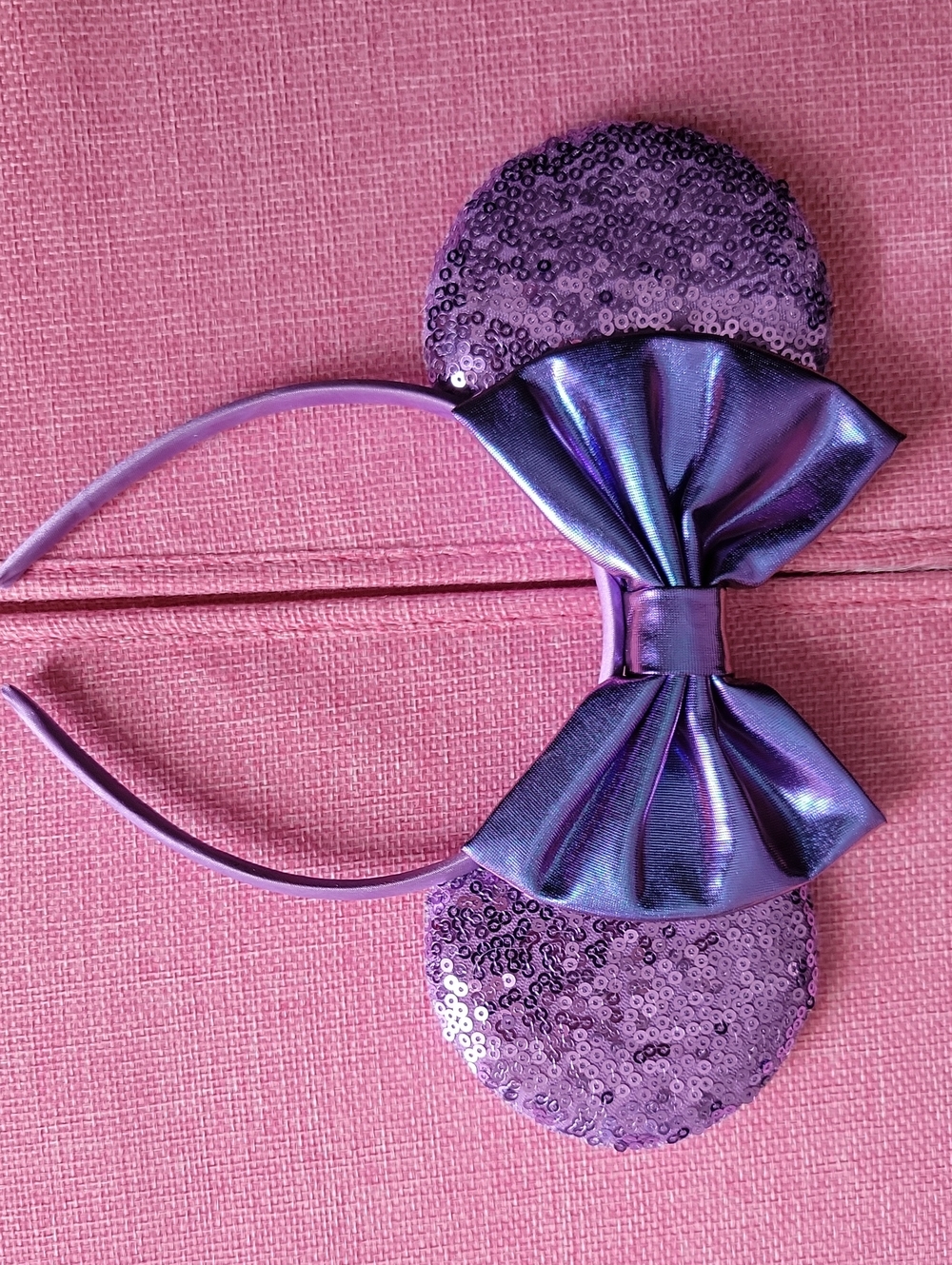 Kids Purple Sequin Bow Headband - Sparkle Hair Accessory